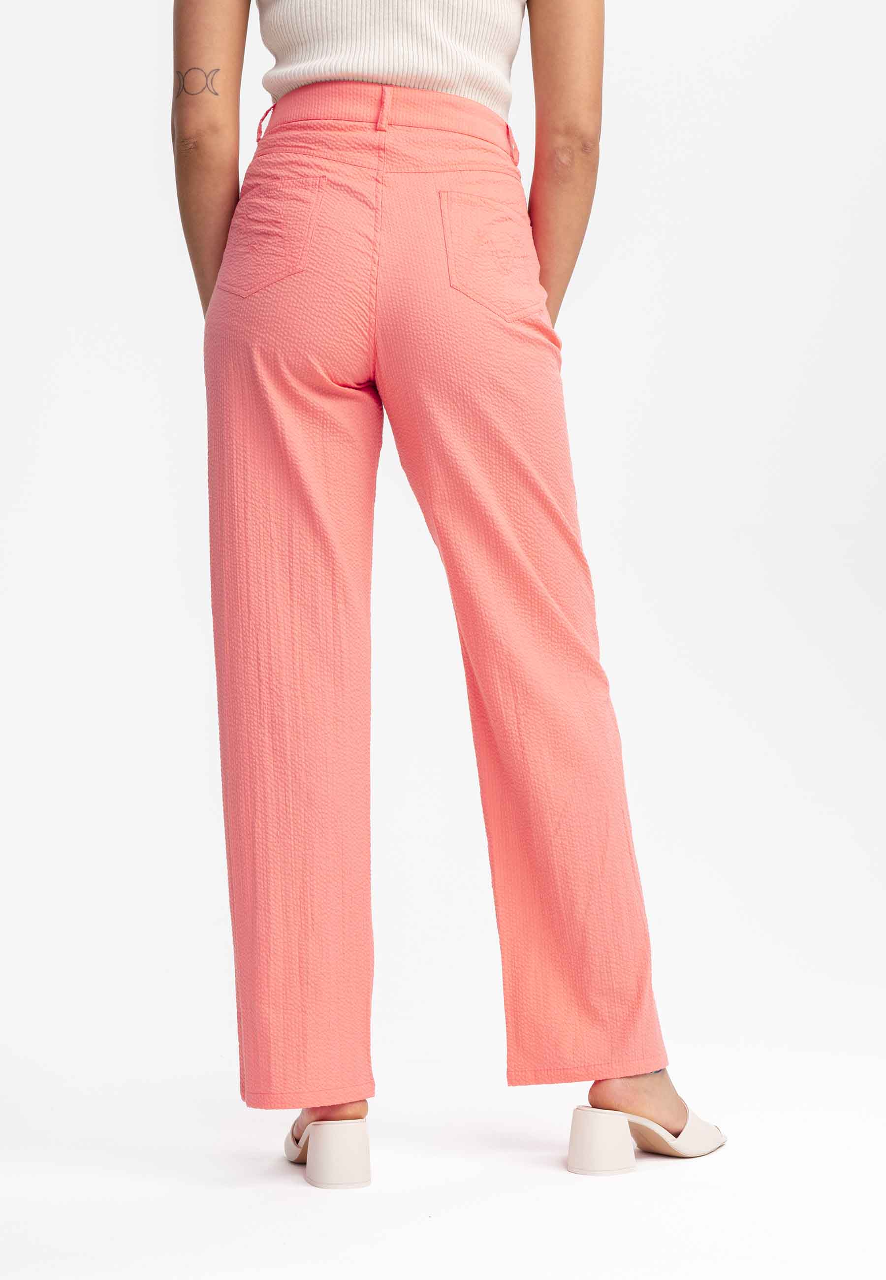 Seersucker Hose mit hohem Bund und weitem Bein Style PAULAMI - Image 13